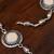 Textured disc motif silver anklet