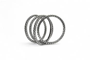 Stylish box chain oxidised silver plated set of 4 bangle for women and girls 2