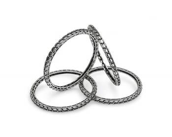 Stylish box chain oxidised silver plated set of 4 bangle for women and girls 3