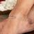 Ribbed bead chain silver anklet