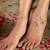 Floral motif silver anklet