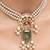 Gold plated green stone kundan  necklace set