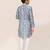Kids boy navy blue silk straight kurta pant set