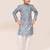 Kids boy navy blue silk straight kurta pant set