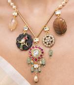 Gold plated multicolor stone kundan necklace