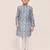 Kids boy navy blue silk straight kurta pant set
