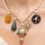 Gold plated multicolor stone necklace