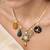 Gold plated multicolor stone necklace