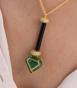 Gold plated multicolor stone kundan necklace