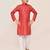 Kids boy red cotton straight kurta pant set