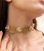 Gold plated kundan choker necklace