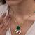 Gold plated green stone necklace