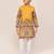 Kids boy yellow silk straight kurta pant set