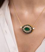 Gold plated multicolor stone kundan necklace