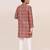 Kids boy red cotton straight kurta pant set