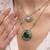 Gold plated green stone layered necklace