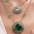 Gold plated green stone layered necklace