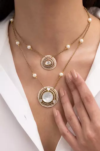 Gold plated layered necklace