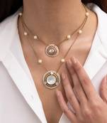 Gold plated layered necklace