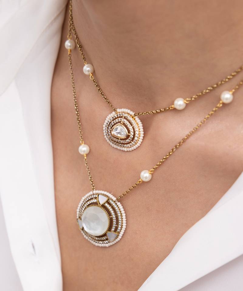 Gold plated layered necklace