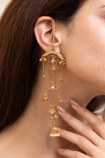 Gold plated dangler earrings