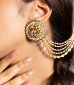 Gold plated kundan ear cuffs