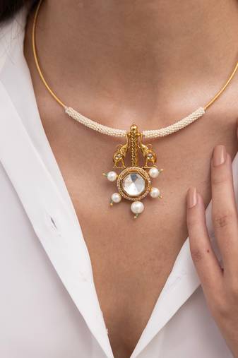 Gold plated Pearl necklace