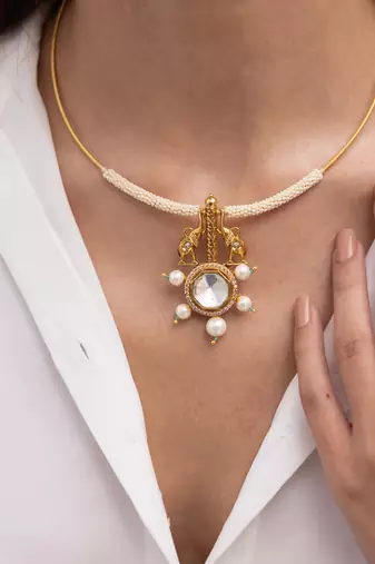 Gold plated Pearl necklace