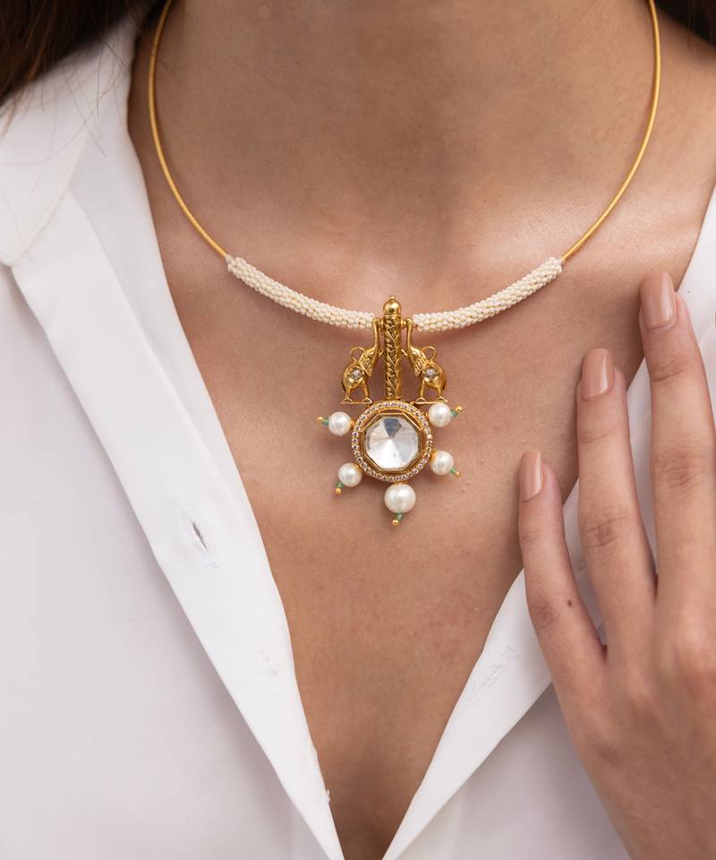 Gold plated Pearl necklace