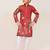 Kids boy red cotton straight kurta pant set