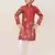 Kids boy red cotton straight kurta pant set