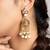 Gold plated kundan dangler earrings