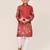 Kids boy red cotton straight kurta pant set