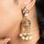 Gold plated kundan dangler earrings