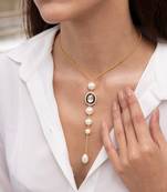 Gold plated pearl necklace