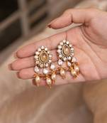 Gold plated kundan danger earring
