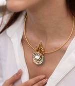 Gold plated kundan necklace