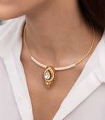 Gold plated kundan necklace