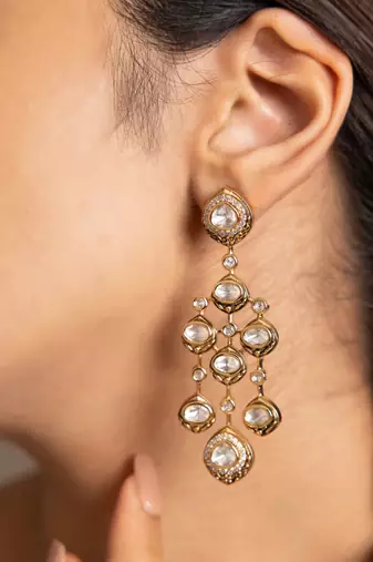 Gold plated dangler earrings
