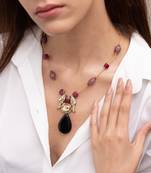 Gold plated multicolor stone kundan necklace set