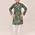 Kids boy green cotton silk  straight kurta pant set