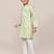 Kids boy pistal green giza cotton straight kurta pant set