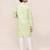 Kids boy pistal green giza cotton straight kurta pant set