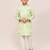 Kids boy pistal green giza cotton straight kurta pant set