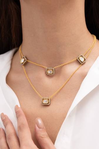 Gold plated layered necklace