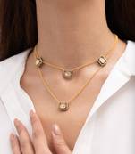 Gold plated layered necklace