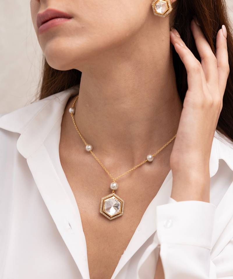 Gold plated necklace set