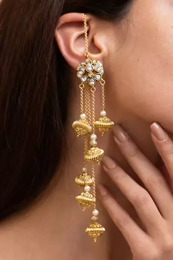 Gold plated dangler earrings