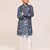 Kids boy blue cotton silk  straight kurta pant set