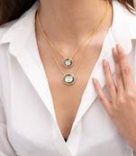 Gold plated kundan layered necklace